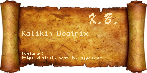Kalikin Beatrix névjegykártya