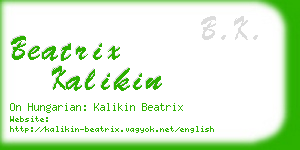 beatrix kalikin business card